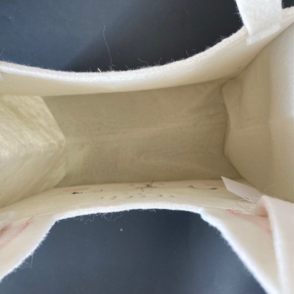 Paper Source Bunny Felt CRAFT Tote Bag, 10"x10" White/Pink Bunny Party Gift Bag - Picture 8 of 16